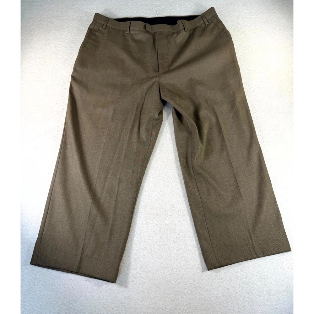 Perry Ellis Portfolio Dress Pants Men 42/30 Brown Low Waist Classic Straight Leg
